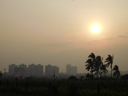 Sunset over Taiwan skyline