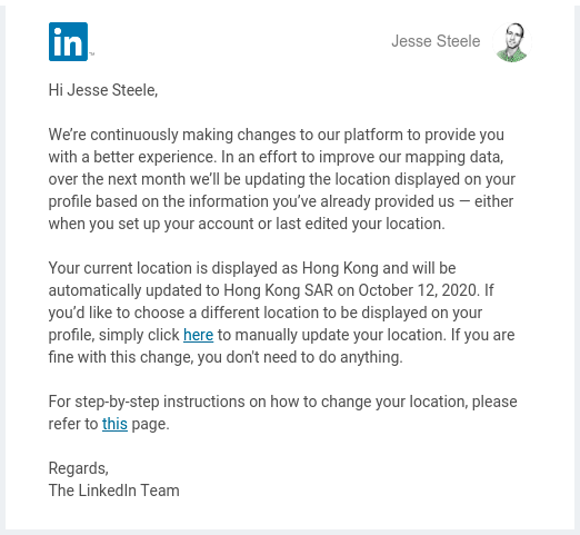 Linked-In email